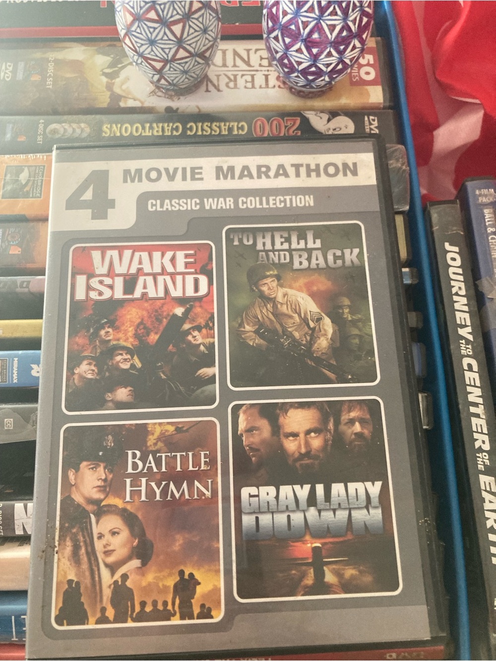4 Movie Classic War DVD wake island, To Hell & Back, Battle Hymn, Gray Lady Down